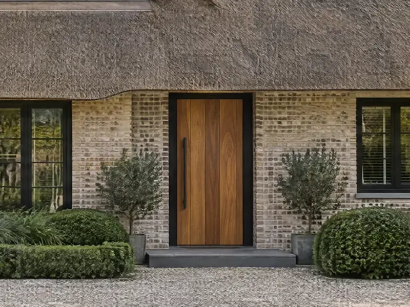 De woning met een houten taatsdeur